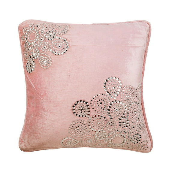 Euro Pillow, Pink Euro Pillow Shams 26x26 inch (65x65 cm), Velvet Euro Shams, Abstract, Crystal, Rhinestone, Contemporary Euro Size Pillowcases - Crystal Fun