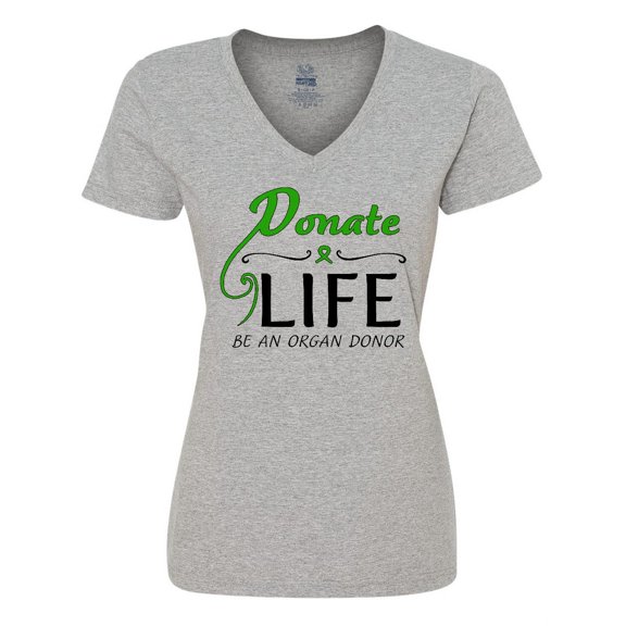 Inktastic Donate Life-Be an Organ Donor Women's V-Neck T-Shirt