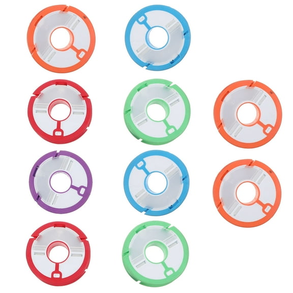 HAMPPLIES Fishing Line Bobbin Spools 10Pcs Assorted Color Fishing Line Spool 2.2x2.2x0.4in