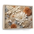thumbnail image 2 of Designart "Beige Blooms Of Zinnias" Zinnias Floater Framed Wall Decor, 2 of 5