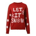 thumbnail image 6 of BOOMNY Christmas Women's Sweaters Long Sleeve Sweaters for Women Xmas Letter Embroidery Crewneck Warm Knit Pullover Trendy Tops 2025 Fall Winter Knitwear, 6 of 8