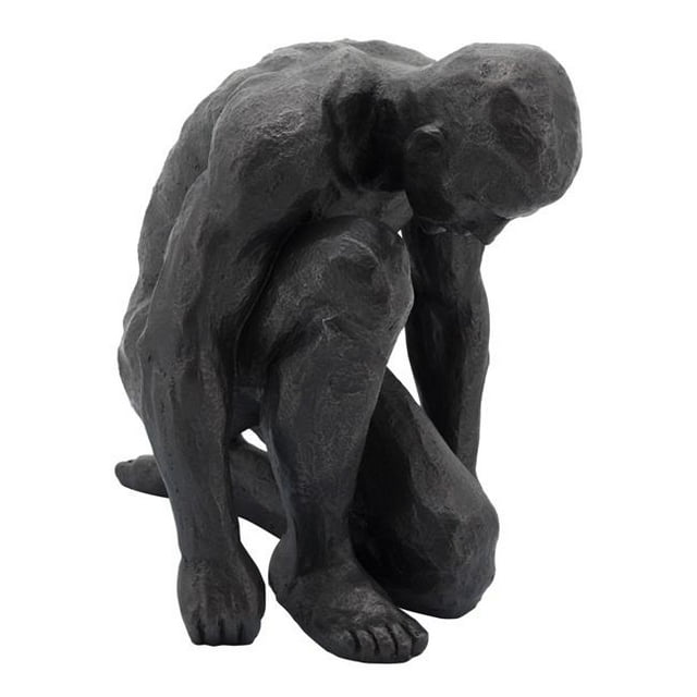 Sagebrook Home 15919 Figurine Homme Agenouillée en Résine de 16 Po&44; Noir