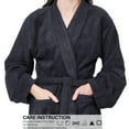 thumbnail image 5 of GOLD TEXTILES Premium Terry Cloth Robes for Women Lightweight Long Bathrobe, Adjustable Towel Robe Belt with Collar Large Long Black Pack of 6, 5 of 6