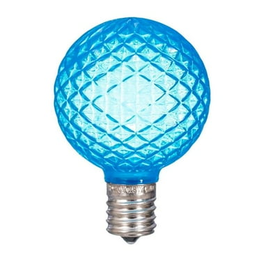 Vickerman XLEDG6L-25 G50 E17 0.8 watt Faceted LED Teal Bulb - Pack of 25