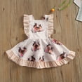 thumbnail image 4 of Seyurigaoka Girls Floral Print Square Collar Fly Sleeve Dress/ Baby Romper, 4 of 5
