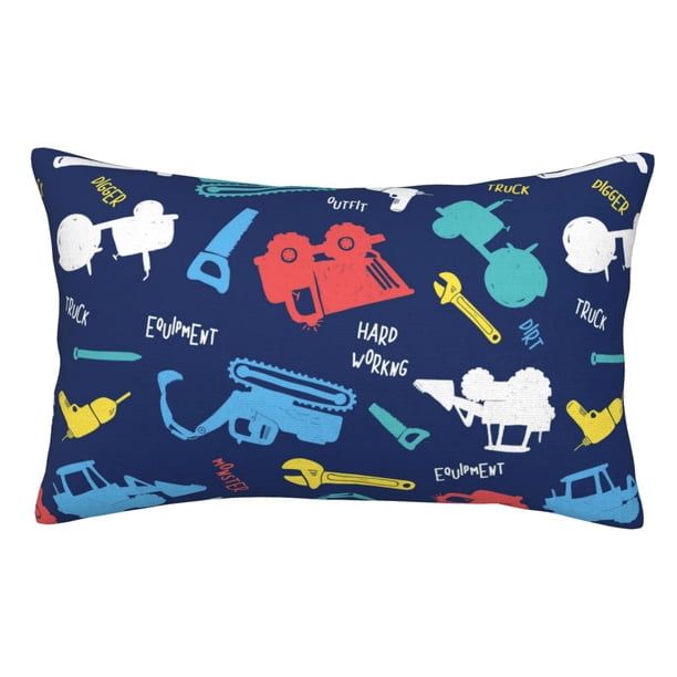 Balery Colorful Excavator Funda de Cojín Estampada, Regalos para Mujeres, Regalos de Amor para Ella, Regalos para Novia o Esposa, Funda de Almohada-14"x20"