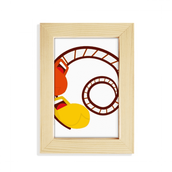 Roller Coaster Amusement Park Illustration Desktop Display Photo Frame Picture Art Painting 5x7 inch