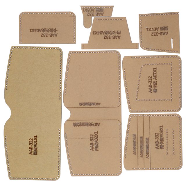 Short Wallet Acrylic Template, 8Pcs Clear Acrylic Short Wallet Acrylic Template Purse Making Stencil Leather Pattern DIY Wallet Leather Acrylic Templates