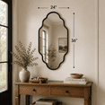 thumbnail image 2 of Fahomiss Modern 24" x 36" Bathroom Wall Mirrors - Vintage Scalloped Wall Mounted Mirrors for Wall Art Decor, Home Mirrors for Wall W/ Aluminum Frame for Bedroom & Living Room,Black, 2 of 10