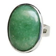 thumbnail image 5 of Natural Crystal Oval Gemstone Wedding Adjustable Band Green, 5 of 5