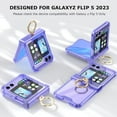 thumbnail image 5 of Galaxy Z Flip 5 Case with Hinge Protection Clear Samsung Flip 5 Case with Kickstand for Samsung Galaxy Z Flip 5 5G (2023) - Purple, 5 of 7