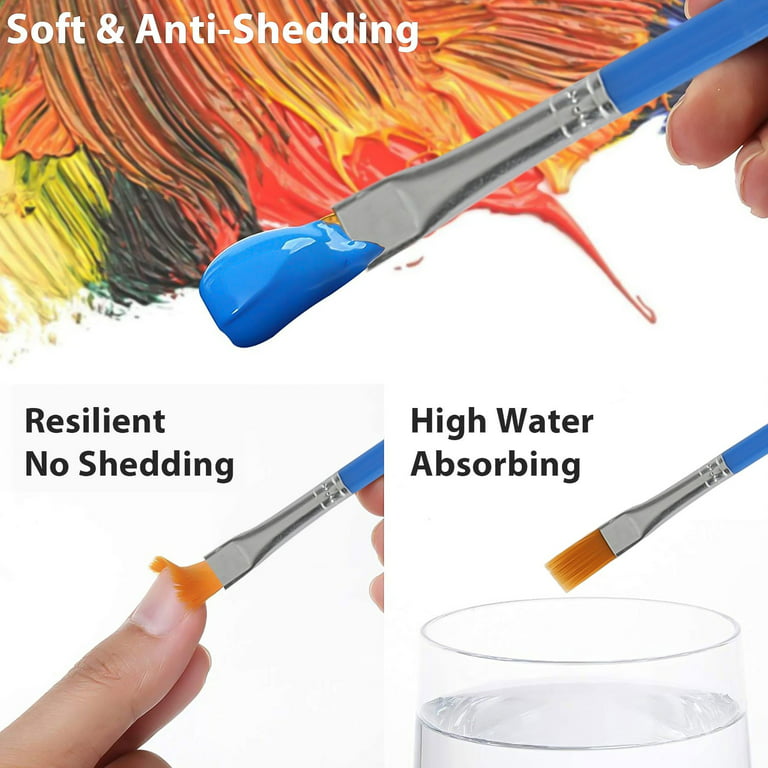 50/100Pc Flat Paint Brushes Small Brush Bulk for Detail Painting