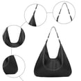 thumbnail image 5 of Faraee Hobos Bags for Women Soft Leather Shoulder Handbag Slouchy Tote Purses Stylish Crescent Casual Work Top Handle Satchel Black, 5 of 7