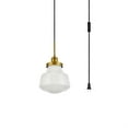 thumbnail image 3 of Living District LDPG6257BR Lyle 1 Light Brass & Frosted White Glass Plug-In Pendant, 3 of 3