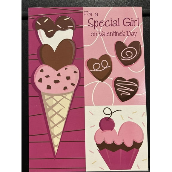 For Special Girl Valentine's Day Greeting Card w/Envelope