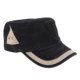 thumbnail image 1 of Sombrero de copa plana de algodón lavado para hombre, protector solar para exteriores, estilo militar, con visera Negro, 1 of 9