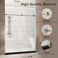 thumbnail image 4 of 60 in. W x 76 in. H Frameless Sliding Shower Door with 1/4 "(6 mm) Clear Tempered Glass, Brushed Nickel, 4 of 11