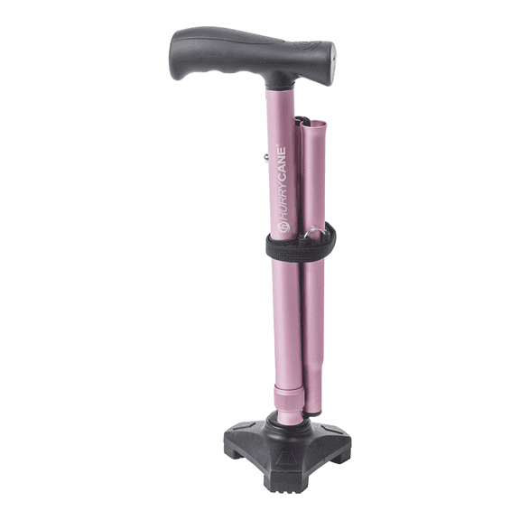 HurryCane Freedom Edition Folding Cane with T Handle, Pastel Pink