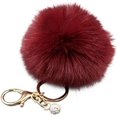 thumbnail image 1 of ORUYROP Faux Rabbit Fur Ball Pompom Keychain Phone Handbag Charm Pendant-, 1 of 4