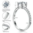 thumbnail image 3 of 1.2ct Round Cut Moissanite Engagement Ring 925 Sterling Silver D Color VVSI Clarity Simulated Diamond Rings 11 Stone Wedding Anniversary Stackable Ring for Women, 3 of 5
