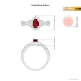 thumbnail image 4 of ANGARA Natural Twist Shank Pear Ruby Ring with Diamond Halo in 14K White Gold for Women (Size-6x4mm) | July Birthstone Jewelry for Her | Natural Ruby Rings, 4 of 9