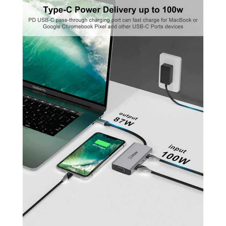 Plugable USB C to HDMI 2.0 Adapter Compatible with 2018 iPad Pro, 2018  MacBook Air, 2018 MacBook Pro, Dell XPS 13 & 15, Thunderbolt 3 Ports & More
