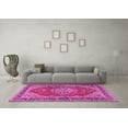 thumbnail image 3 of Ahgly Company Indoor Round Medallion Pink Traditional Area Rugs, 5' Round, 3 of 4