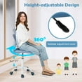 thumbnail image 4 of Wubio Desk Chair for Teen, Kids Armless Swivel Small Cute Low-Back Mesh Office Chair Comfy with Adjustable Height, Lumbar Support, Ergonomic Computer Study Chair in Home Bedroom School, Blue, 4 of 8