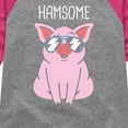 thumbnail image 3 of Instant Message - Hamsome Pig - Toddler & Youth Girls Raglan Graphic T-Shirt, 3 of 6