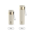 thumbnail image 5 of Contigo SnapSeal Leakproof Stainless Steel Reusable Water Bottle with Carrying Strap, Cream/Champagne, 16 oz, 5 of 7