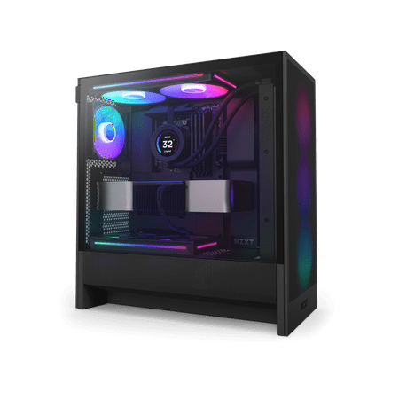 NZXT - H5 Flow RGB 2024 Compact ATX Mid-Tower Airflow Case - Black