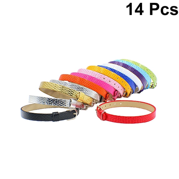 OFFIGAM 8mm PU Mixed Color Adjustable Watch Strap Replacement Bands 14 Pack