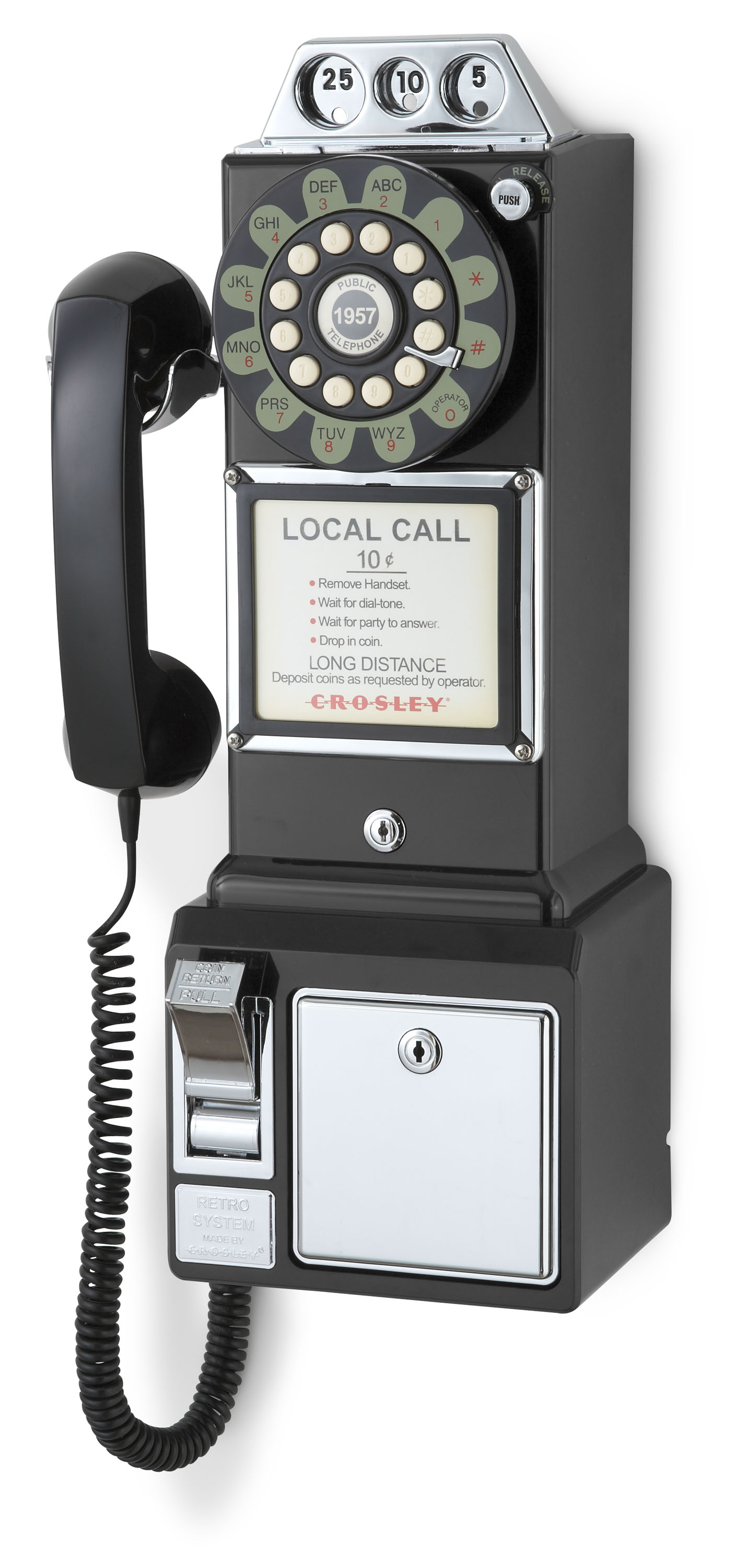 Crosley CR56-BK Crosley 1950&apos;s Classic Pay Phone - Black - image 2 of 3
