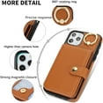 thumbnail image 2 of Allytechgroup iPhone 11 Pro Wallet Case, Ring Holder Stand Cards Slots Shockproof Retro Flip Back Cover Phone Case for Apple iPhone 11 Pro, Brown, 2 of 6