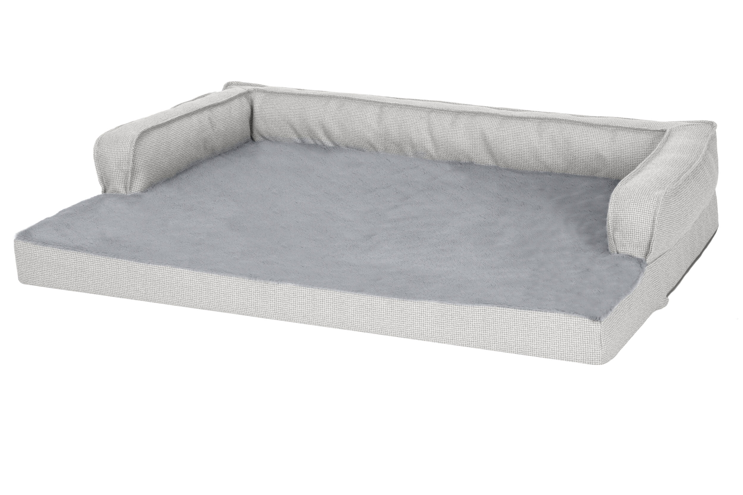 FurHaven Pet Products Plush & Decor Check Comfy Couch Orthopedic Pet Bed for Dogs & Cats - Gray, Jumbo