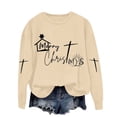 thumbnail image 2 of Wancir Christmas Sweatshirts For Women Merry Christmas Letter Graphic Printted Tops Crewneck Long Sleeve Xmas Pullover, 2 of 6