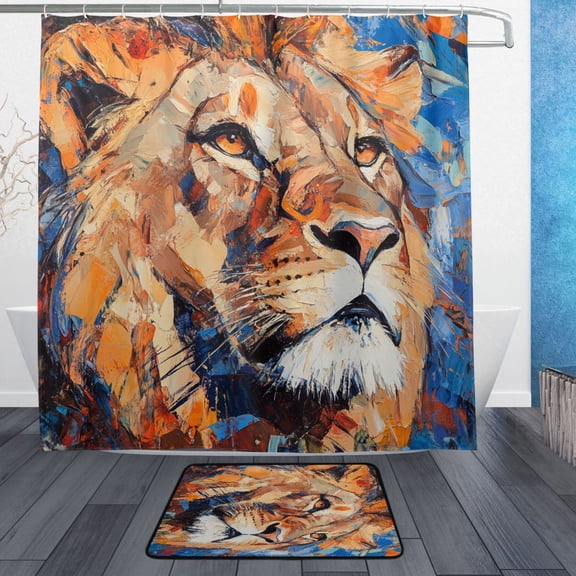 BZSMCE Shower Curtain and Bath Accessory Set,Resilient Gaze Pattern