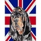 Carolines Treasures SC9869GF Coonhound Noir et Beige avec la Taille de Jardin de Drapeau Britannique de Drapeau d'Union d'Angleterre – image 1 sur 3