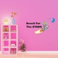 thumbnail image 3 of Reach for the Stars Quote Lettering Wall DecorWall Decal Decoration Reach for the Stars Adventurous Space Cartoon Rocket Decorating Ideas for Child's Bedroom Size: 20 In(W) x 12 In(H), 3 of 5