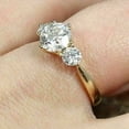 thumbnail image 2 of Forever Jewels 2Ct Round Moissanite Women Three Stone Engagement Ring 14K Yellow Gold Plated, 2 of 4