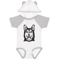 thumbnail image 3 of Inktastic Siberian Husky Sketch Portrait Boys or Girls Baby Bodysuit, 3 of 5