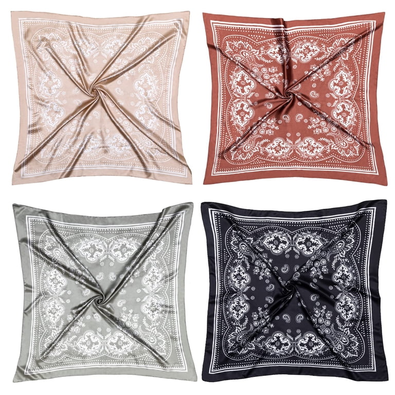 ? Luxe Silky Head Scarf for Women – Printed Square Scarf, Satin-Look Bandana RIIQIICHY Head Scarf for Women Like Silk Satin Scarf for  main image 4