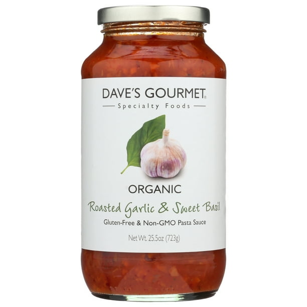Dave'S Gourmet Organic Roasted Garlic And Sweet Basil Pasta Sauce, 25.5