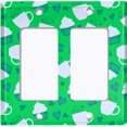 thumbnail image 2 of Metal Light Switch Wall Plate Outlet Cover (Coffee Espresso Mocha Cup Green Heart Green Cupcake - Double Rocker), 2 of 2
