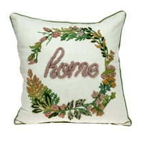 Parkland Collection Manor Beige Throw Pillow