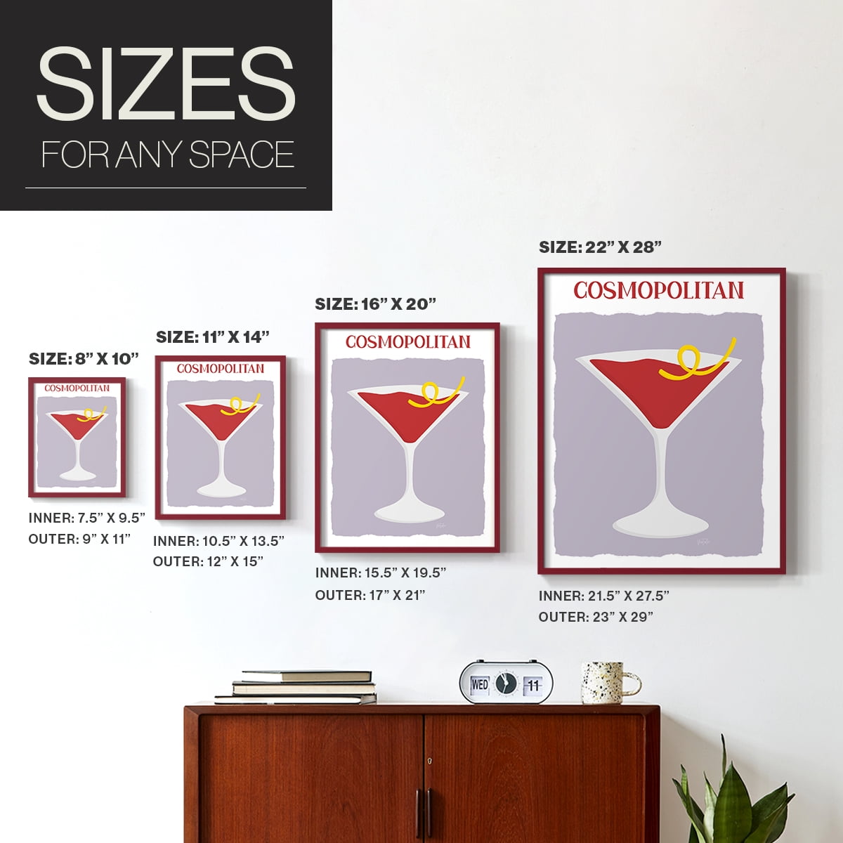 Cosmo in Paper Solid Wood 11 x 14 Framed Print