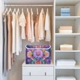 thumbnail image 4 of Yayeee Collapsible Cube Storage Bin with Lid Fabric Closet Decorative Basket with Handles, Light Purple Flowers, 4 of 7