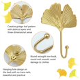 thumbnail image 5 of Decorative Leaves Ir On Hooks 4pcs Gi Nkgo Leaf Shape Wall Mounted Hooks Modern Key Holder Wall Mounted Gold Singl E Prong Hat Hanger Home O Ffice Nursery Room Decoration Clear Hooks Outdoor Doors, 5 of 5