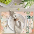 thumbnail image 2 of Christian Cross Jesus Flowers Floral Placemats Set of 4, 12x18 Spring Watercolor Rustic Table Mat Decor, Seasonal Summer Table Decors for Holiday Dining Kitchen Holiday Party. (083), 2 of 5