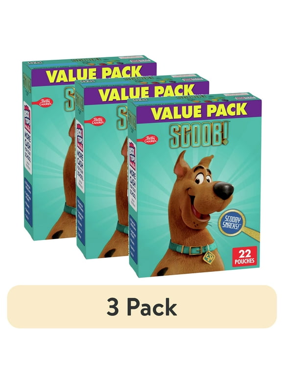 (3 pack) Scooby Doo Fruit Flavored Snacks, Treat Pouches, Value Pack, 22 ct